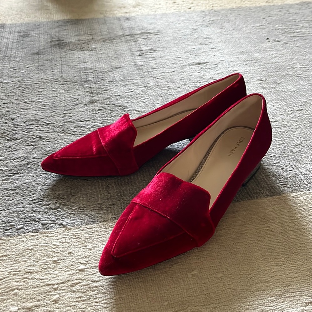 Cole Haan Red Velvet Loafer